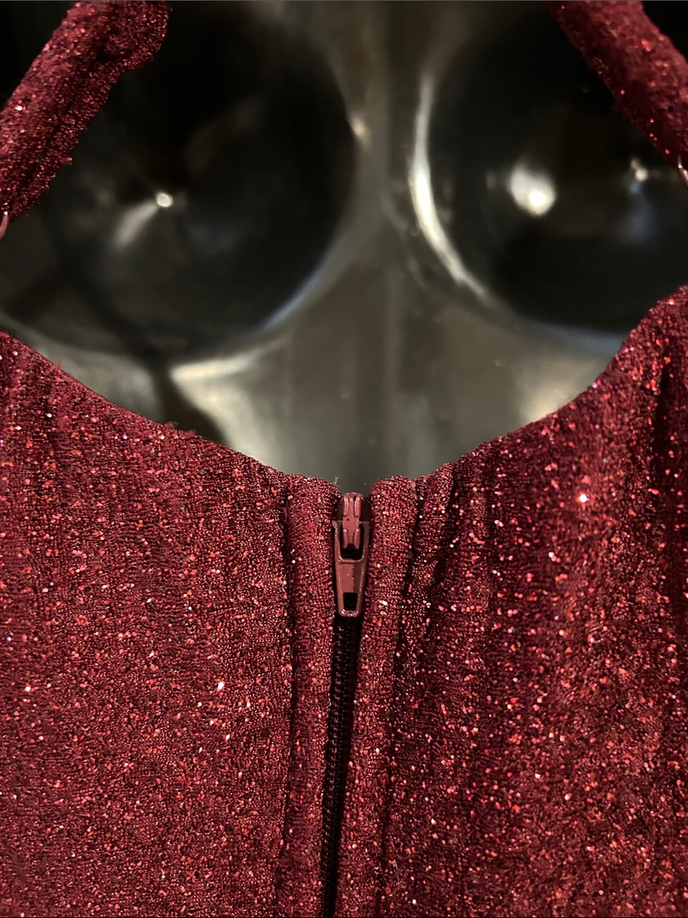 Sparkle Burgundy Wrap Mini Dress - Homecoming - Picture 9 of 10